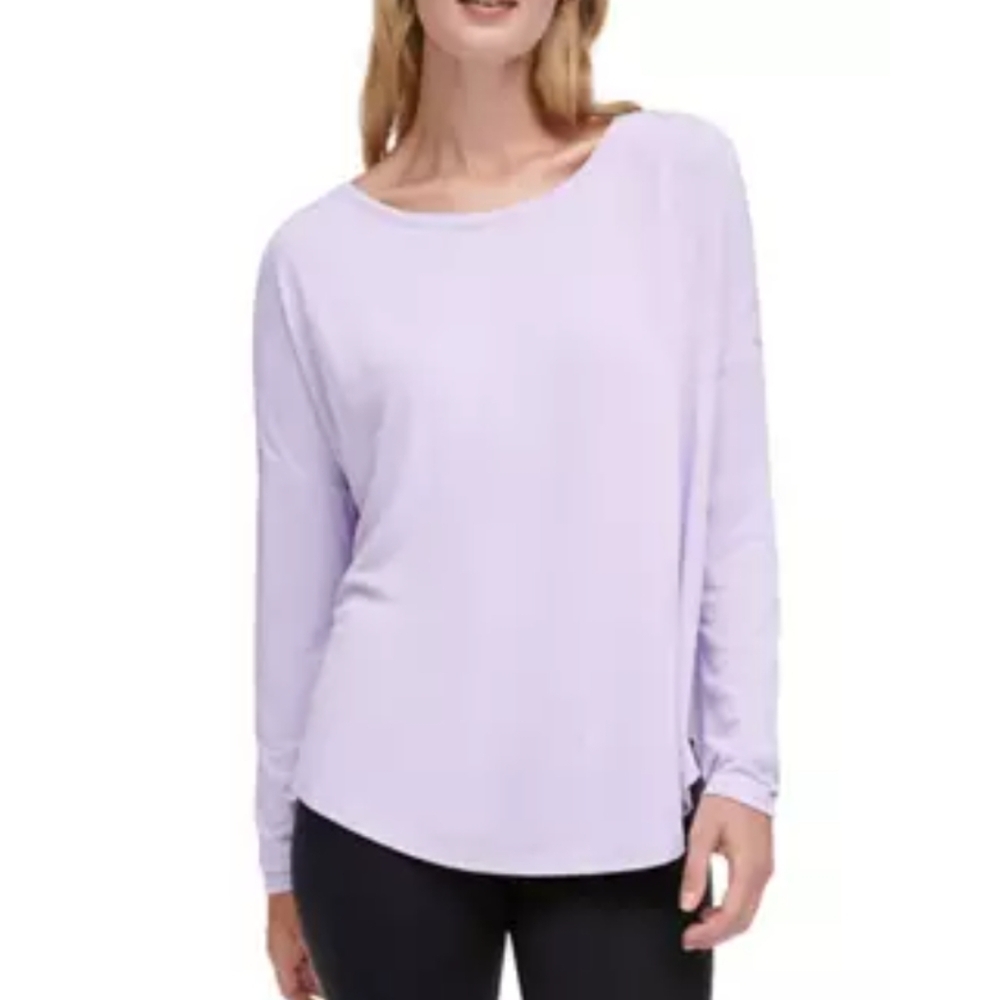 NWT Donna Karan Long Sleeve Active Top in Lavander
